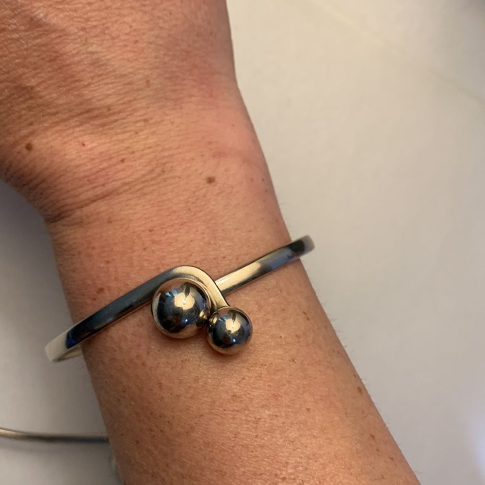 Matching Solid Silver Modernist Choker Necklace A… - image 6